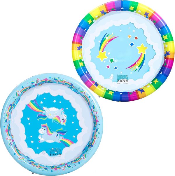 2 Pack 45   Unicorn Rainbow & Rainbow Inflatable Kiddie Pool Set Discount - Image 2