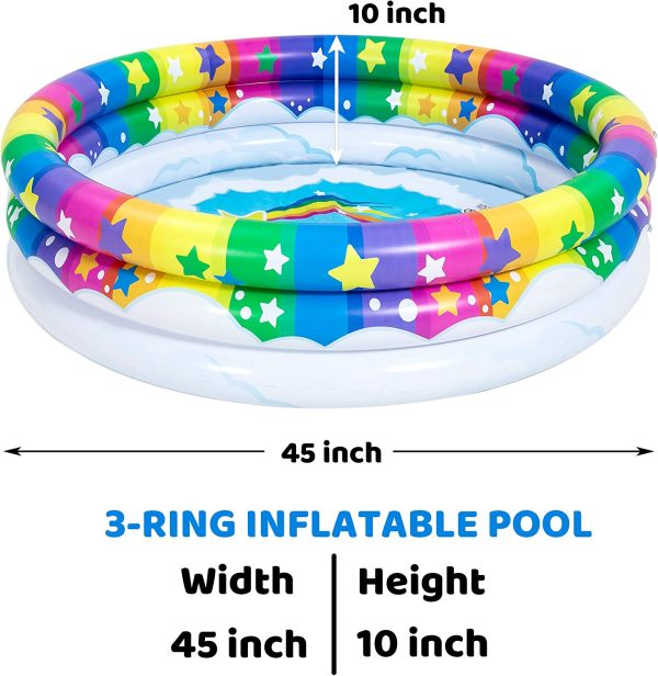 2 Pack 45   Unicorn Rainbow & Rainbow Inflatable Kiddie Pool Set Discount - Image 4