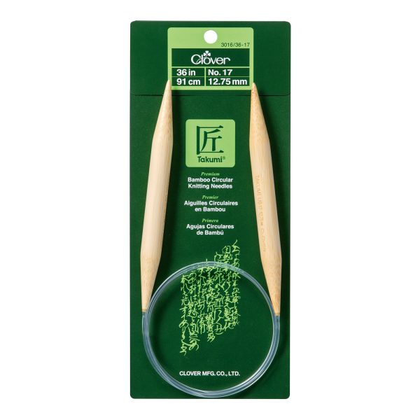 Takumi Bamboo Knitting Needles Circular 36  No. 17 (12.75mm) on Sale